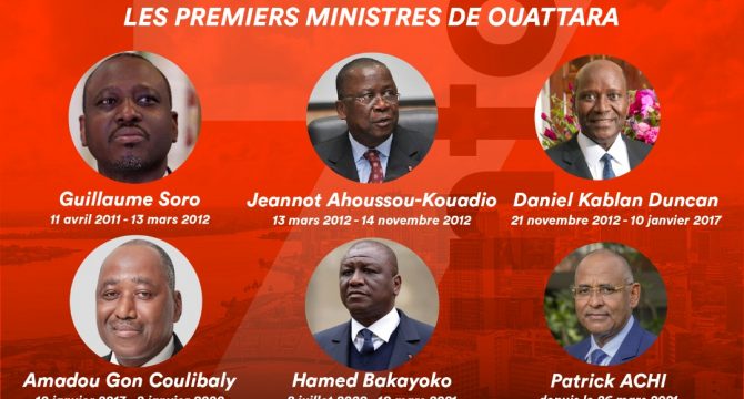 Premiers ministres Ouattara 2010-2021