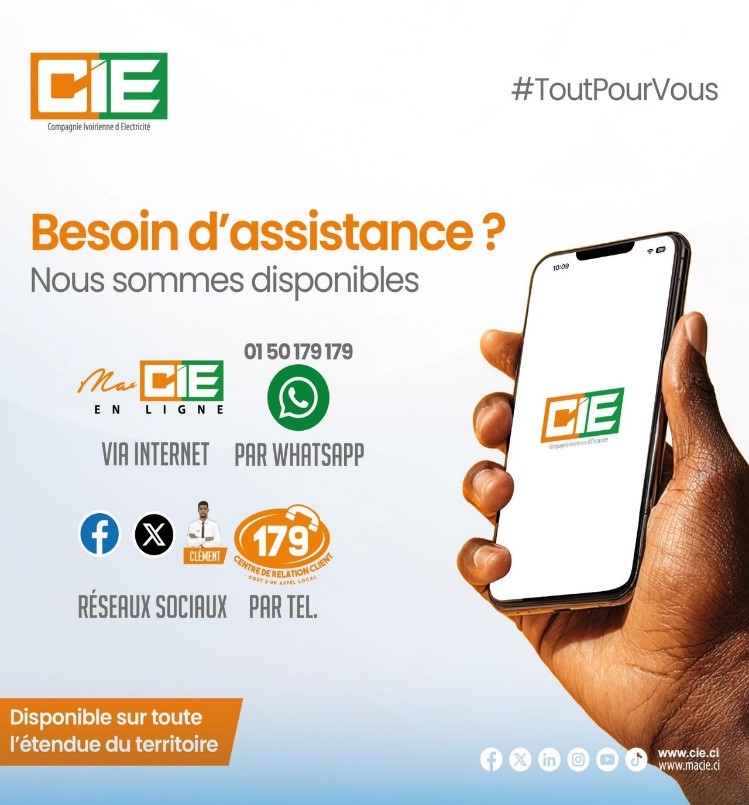 Service client : la CIE renforce ses canaux d’écoute pour mieux accompagner ses clients